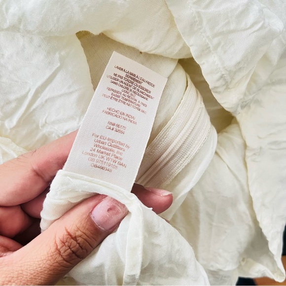 Free People Lace Mini long sleeve Dress Cream Eyelet Boho Coastal Romantic - Picture 7 of 7